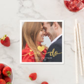 Ik doe faux gouden foto trouwpapier servet (Insitu)