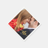 Ik doe faux gouden foto trouwpapier servet (Hoek)