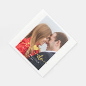 Ik doe faux gouden foto trouwpapier servet (Hoek)