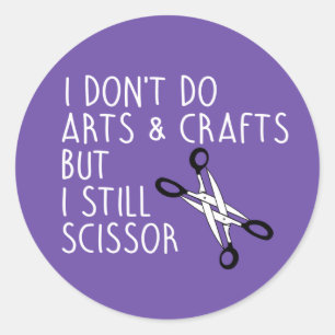 IK DOE GEEN AMBACHTSKUNSTEN MAAR IK KNIP T-Shirt Ronde Sticker