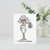 Ik doe geen beddenpannen! briefkaart (Staand voorkant)