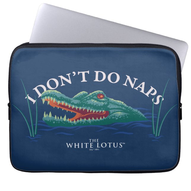 Ik doe geen dutjes alligator - de witte lotus laptop sleeve (Voorkant)