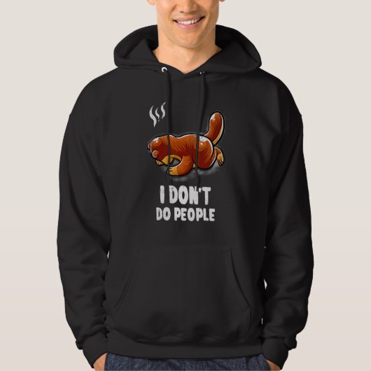 Ik doe geen introvert-geslipte nerd-Otter-Ge Hoodie (Voorkant)