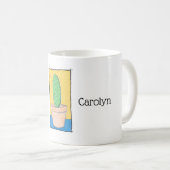 Ik doe geen knuffels, cactus tekenen, jouw naam koffiemok (Voorkant rechts)