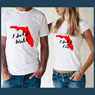 Ik doe geen koude grappige Florida winter sneeuwvo T-shirt