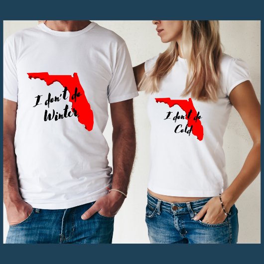 Ik doe geen koude grappige Florida winter sneeuwvo T-shirt