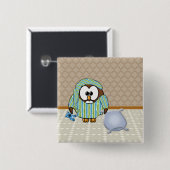 Ik doe geen maandenlang! vierkante button 5,1 cm (Voorkant /achterkant)