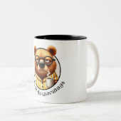 Ik doe geen ochtenden Beer Tweekleurige Koffiemok (Voorkant rechts)