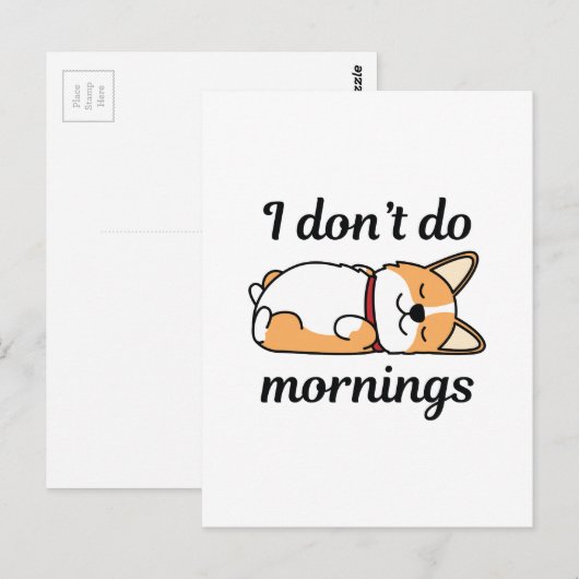 Ik doe geen ochtenden briefkaart (Voorkant / Achterkant)