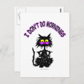 "Ik doe geen ochtenden" Cat Gifts Briefkaart (Voorkant / Achterkant)
