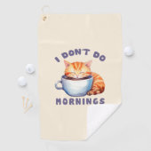 Ik doe geen ochtenden - Schattigee Oranje kat met Golfhanddoek (Insitu)