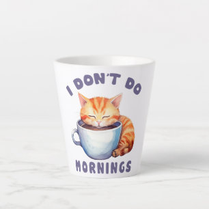 Ik doe geen ochtenden - Schattigee Oranje kat met Latte Mok