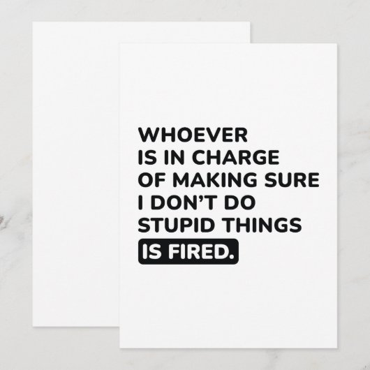 Ik doe geen stoute dingen bedankkaart (Voorkant / Achterkant)