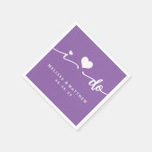 Ik doe gepersonaliseerde Paarse bruiloft papieren  Servet (Hoek)