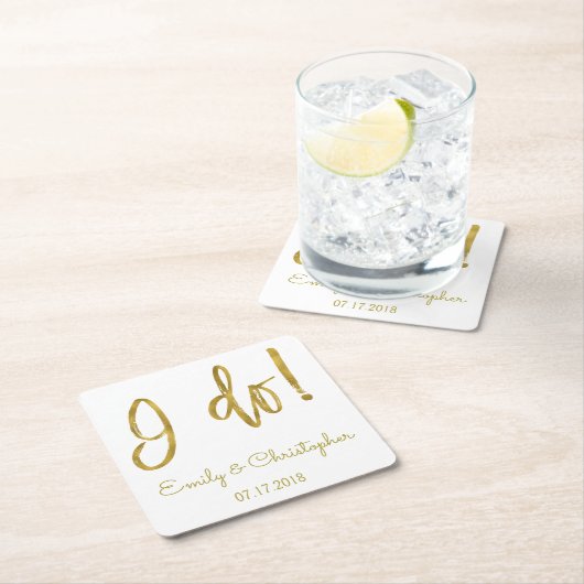 Ik doe gouden folie en witte bruiloft Onderzetters (Insitu)