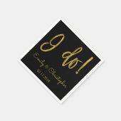 Ik doe gouden folie en zwarte bruiloft servetten (Hoek)