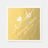 Ik doe gouden glamour trouwpapier servet (Voorkant)
