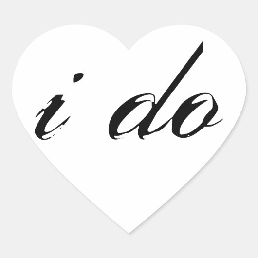 Ik doe Heart Sticker Black op White (Voorkant)