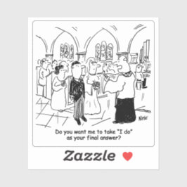 Ik doe het als laatste Cartoon van het huwelijk. Sticker