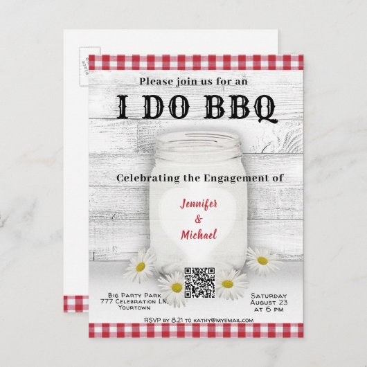 Ik doe het | BBQ | QR-code uitnodiging van Verlovi (Voorkant / Achterkant)