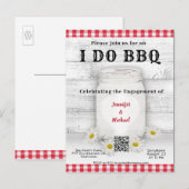 Ik doe het | BBQ | QR-code uitnodiging van Verlovi Briefkaart (Voorkant / Achterkant)
