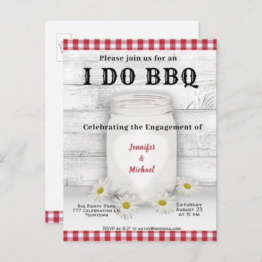 Ik doe het | BBQ | VERLOVING Uitnodiging Briefkaart (Voorkant / Achterkant)