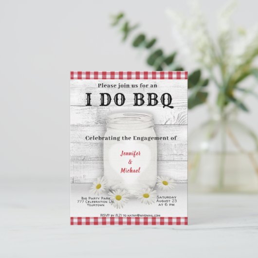 Ik doe het | BBQ | VERLOVING Uitnodiging Briefkaart (Staand voorkant)