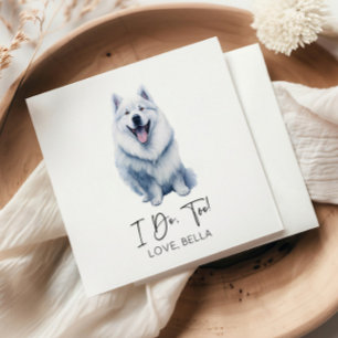 Ik Doe Het Ook! Samoyed Hond Huwelijk Servet
