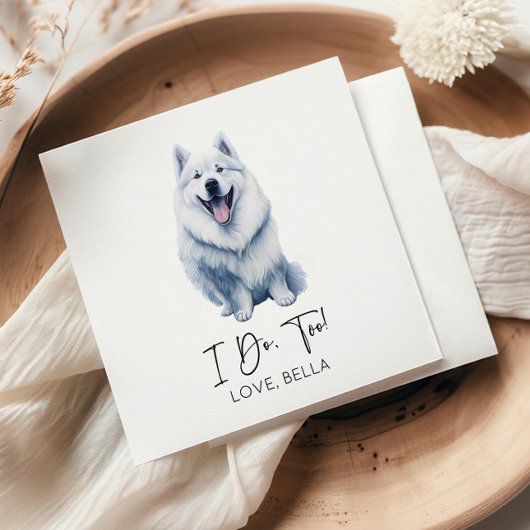 Ik Doe Het Ook! Samoyed Hond Huwelijk Servet