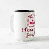 Ik doe het tweekleurige koffiemok (Voorkant links)