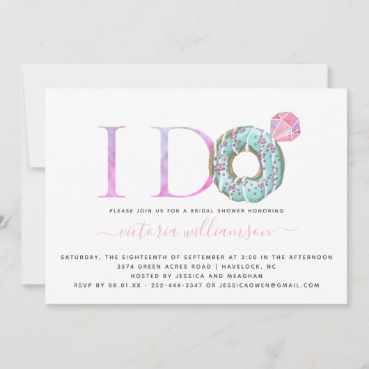 Ik doe het | Uitnodiging donut Threadal Shower (Voorkant)