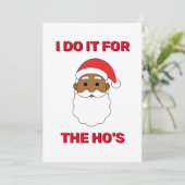 Ik doe het voor de dames Afro-Amerikaanse Kerstman Feestdagenkaart (Staand voorkant)