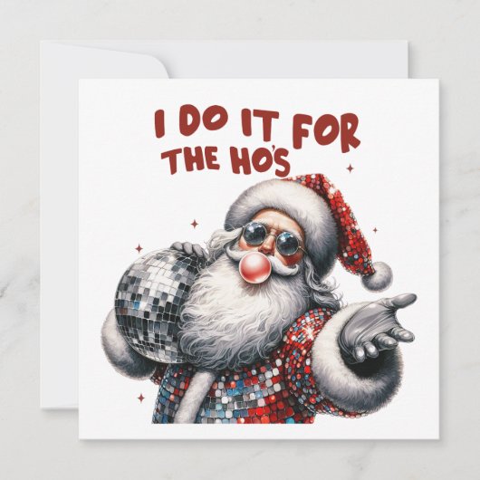 Ik doe het voor de dames, Retro Kerstman Kaart (Voorkant)