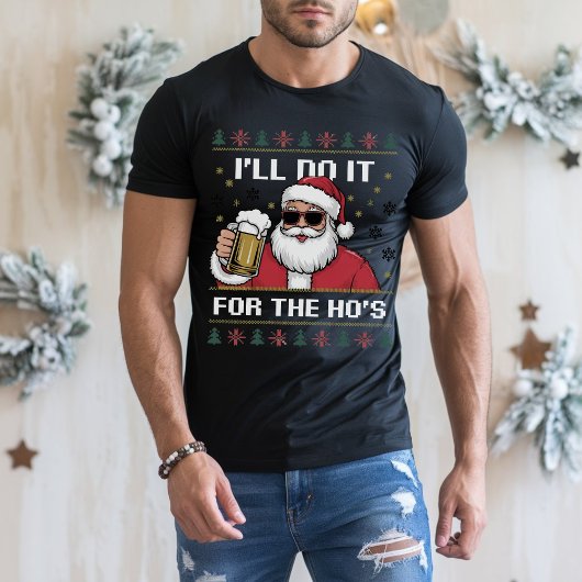 Ik doe het voor de grappige kerst van Ho T-shirt