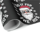 Ik doe het voor de grappige kerstman lelijke kerst cadeaupapier (Rol Hoek)