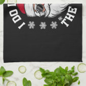 Ik doe het voor de grappige kerstman lelijke kerst theedoek (Gevouwen)