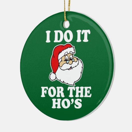 Ik doe het voor de grappige kerstversiering. keramisch ornament (Links)