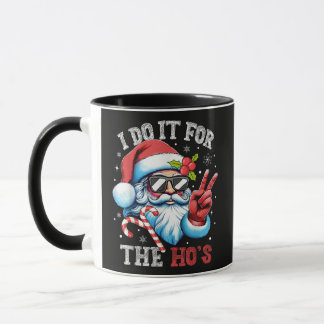 Ik doe het voor de Ho's Funny Christmas Kerstman Mok
