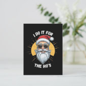 Ik doe het voor de Ho's Funny Christmas santa Briefkaart (Staand voorkant)