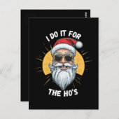 Ik doe het voor de Ho's Funny Christmas santa Briefkaart (Voorkant / Achterkant)