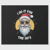 Ik doe het voor de Ho's Funny Christmas santa Cadeaupapier (Vlak)