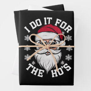 Ik doe het voor de Hos Funny Santa lelijke kerst  Inpakpapier Vel