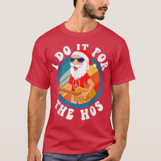Ik doe het voor de Hos Hippie Guitar Kerstkerst T-shirt