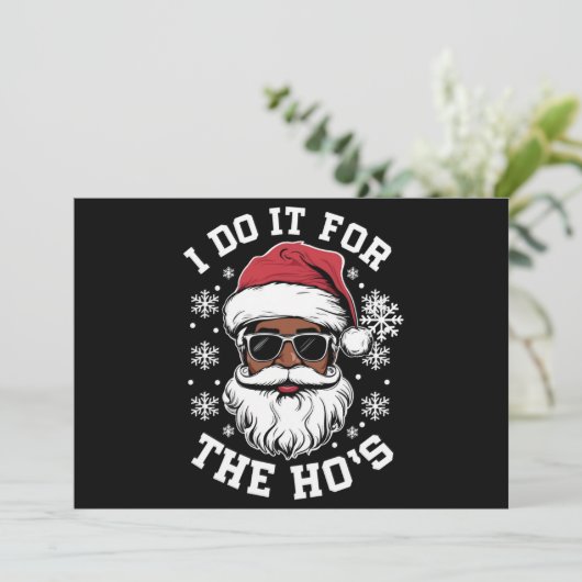 Ik doe het voor de Hos Kerstmis Afrikaanse Kerstma Feestdagenkaart (Staand voorkant)