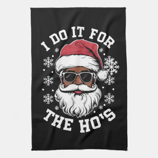 Ik doe het voor de Hos Kerstmis Afrikaanse Kerstma Theedoek (Verticaal)