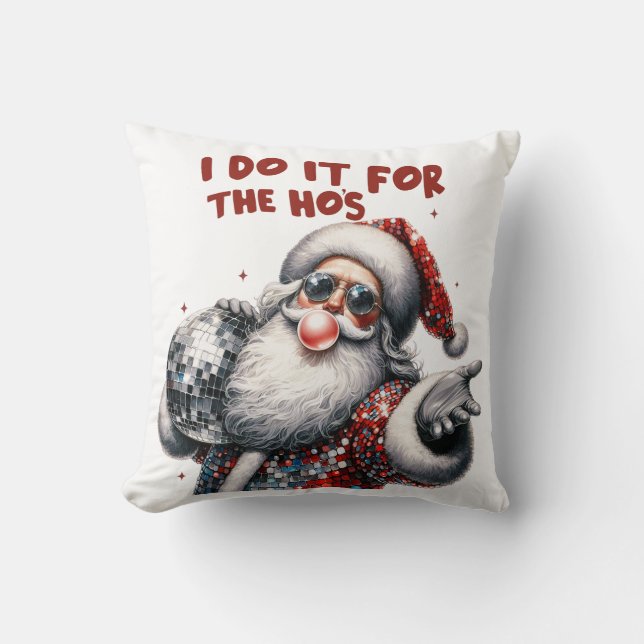 Ik doe het voor de Ho's, Retro Santa Kussen (Voorkant)