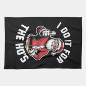 Ik doe het voor de kerstman Grappige kerst Theedoek (Horizontaal)