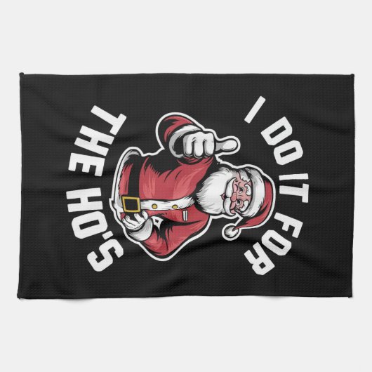 Ik doe het voor de kerstman Grappige kerst Theedoek (Horizontaal)