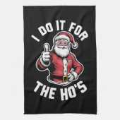 Ik doe het voor de kerstman Grappige kerst Theedoek (Verticaal)