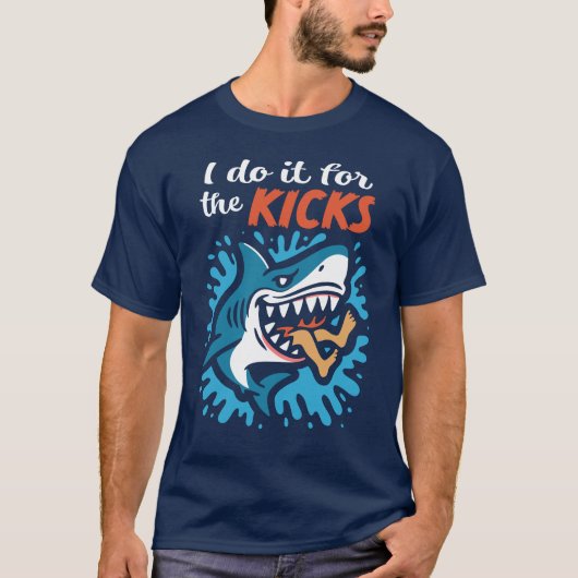 Ik doe het voor de kicks Haai T-shirt (Voorkant)